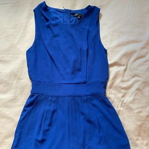Dynamite Royal Blue Zip Back Tie Waist Romper